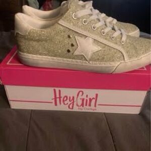 Women's Glitter Sneakers - Green and White size 11